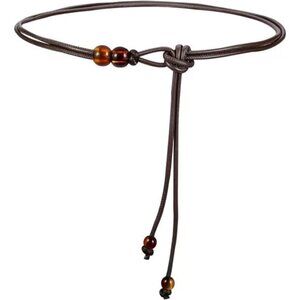Womens Faux PU Leather Bead Rope Skinny Tie Belts for Skirt Dresses Jeans Pants